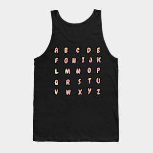 Pastel Letters Set Stickers Tank Top